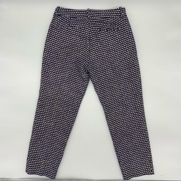J.Crew Purple Metallic Tweed Cafe Capri Dress Pants-4 - Picture 4 of 9